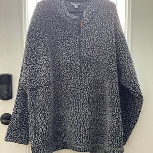 Fluffy quarter zip sweatshirt